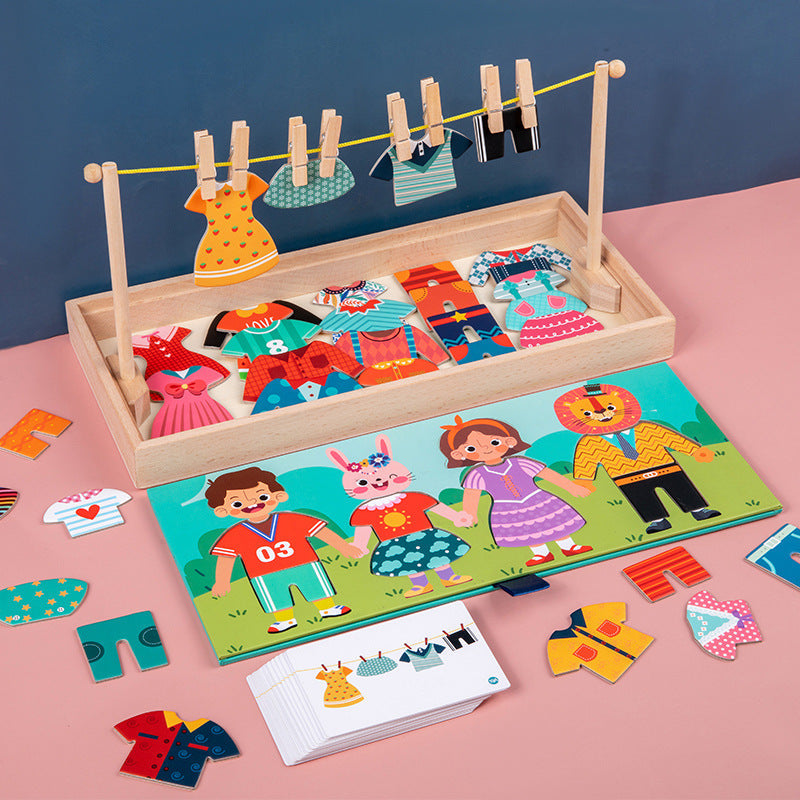Wooden Dress-Up Puzzle for Screen-Free Learning Play