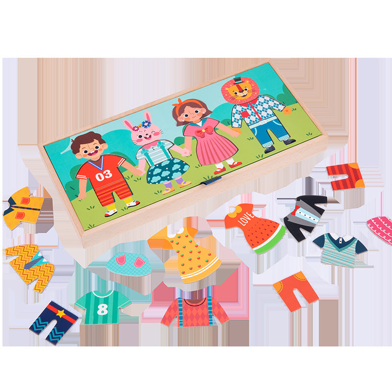Wooden Dress-Up Puzzle for Screen-Free Learning Play