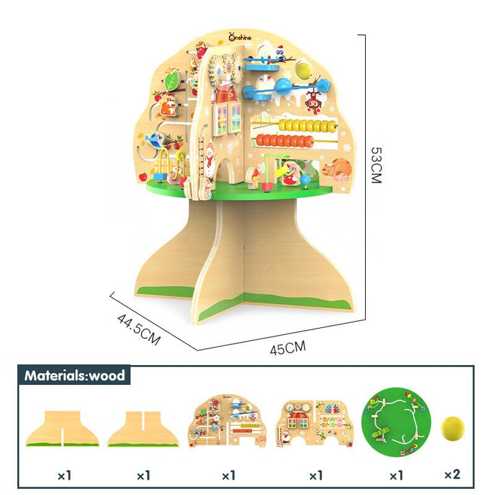 Wooden Learning Tree for Early Math & Fine-Motor Play
