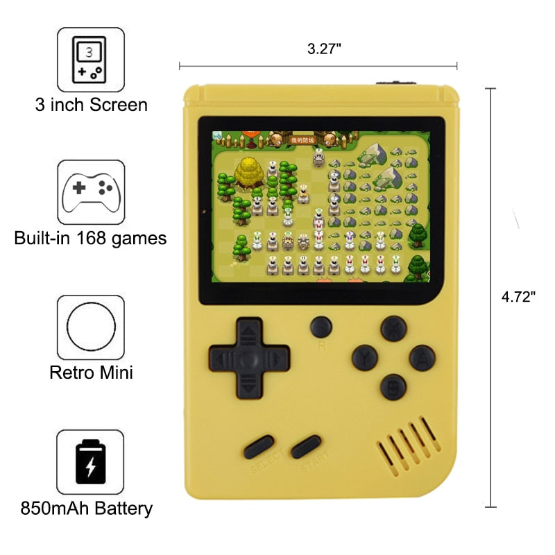 Retro Handheld Game Console for Kids, 168 Classic Games