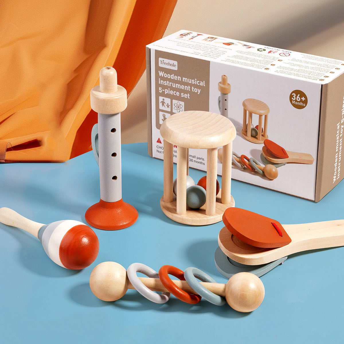 Wooden Baby Musical Toy Set for Screen-Free Playtime