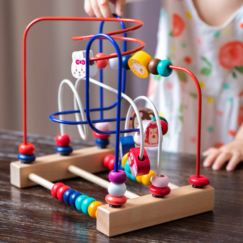 Wooden Bead Maze Toy for Toddler Fine Motor Skills Play