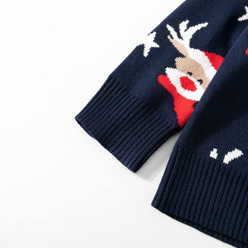 Children's Reindeer Knit Sweater for Cozy Holidays