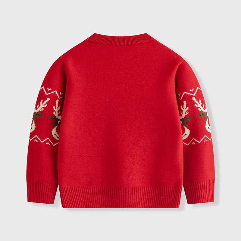 Kids' Reindeer Christmas Sweater, Cozy Holiday Pullover
