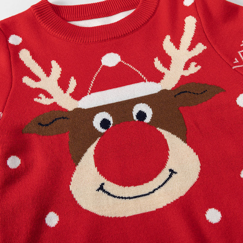Kids' Reindeer Christmas Sweater, Cozy Holiday Pullover
