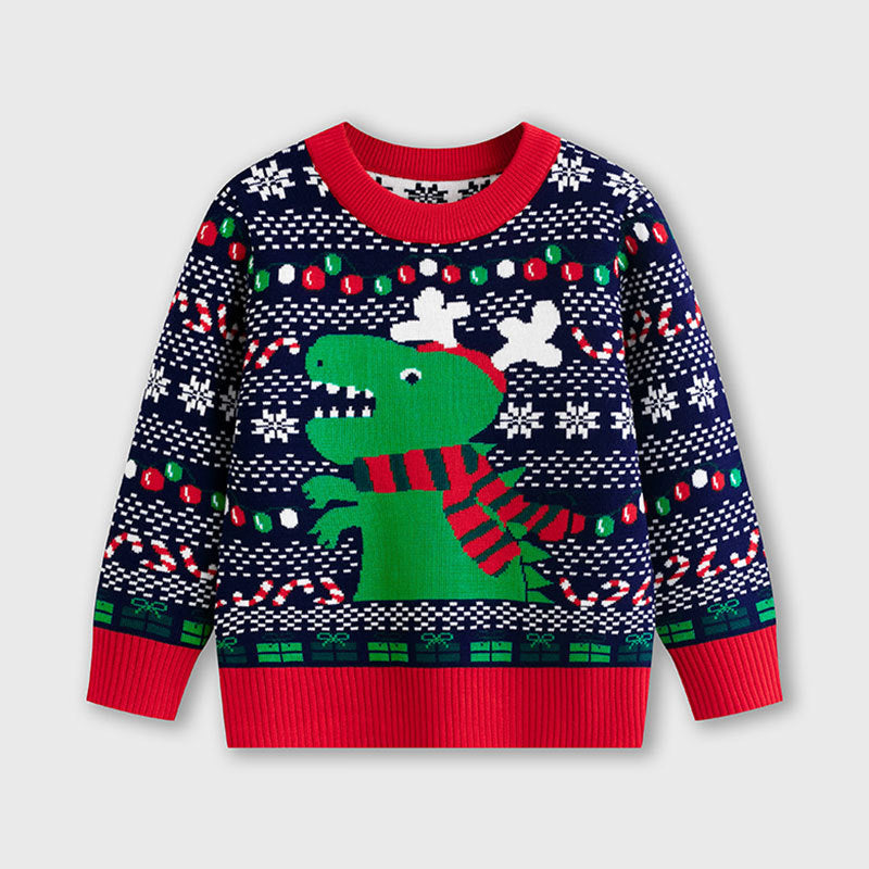 Children's Christmas Dinosaur Sweater | Festive Knit
