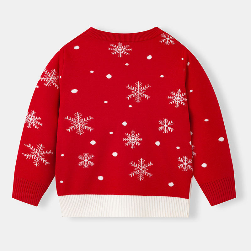 Children's Christmas Sweater With Santa-Reindeer Design