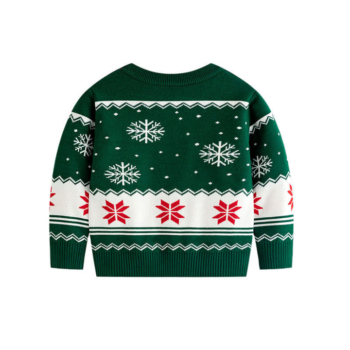 Children’s Christmas Sweater With Cute Reindeer Design