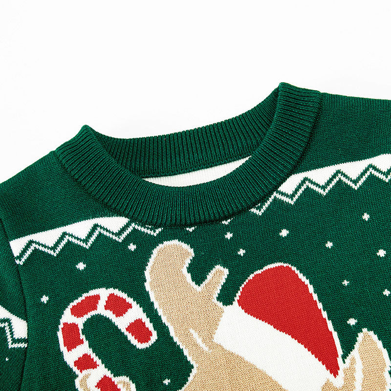 Children’s Christmas Sweater With Cute Reindeer Design