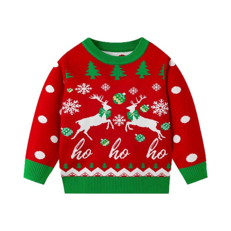 Kids Christmas Reindeer Knit Sweater | Festive Style