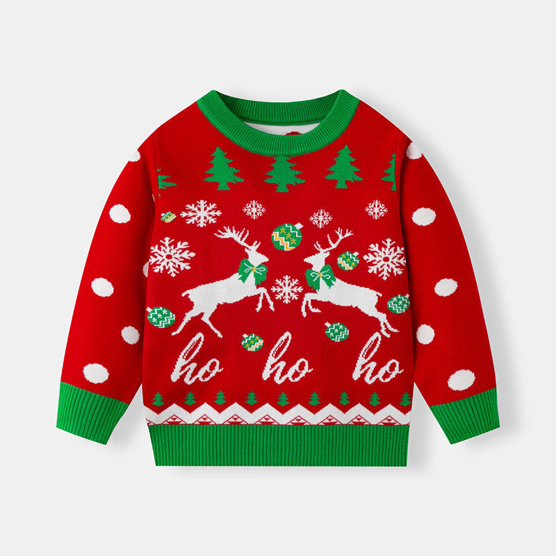 Kids Christmas Reindeer Knit Sweater | Festive Style