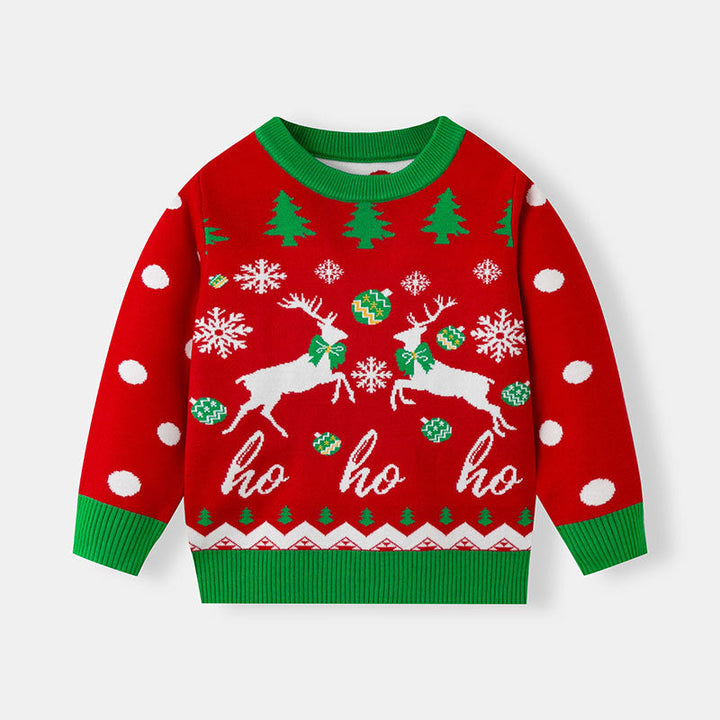 Kids Christmas Reindeer Knit Sweater | Festive Style