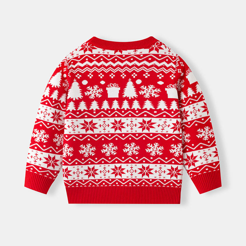 Children's Christmas Reindeer Pattern Knit Sweater