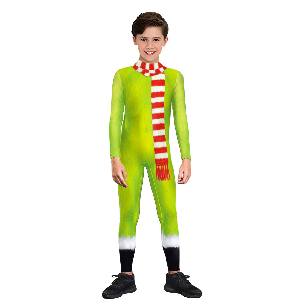 Children's Christmas Monster Costume With Striped Scarf