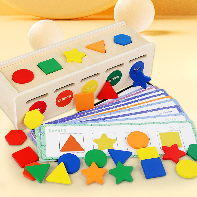 Wooden Shape Sorter Toy for Screen-Free Learning Play