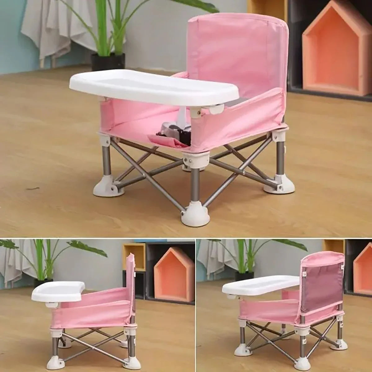 Portable Baby Feeding Chair With Spacious Seat & Tray