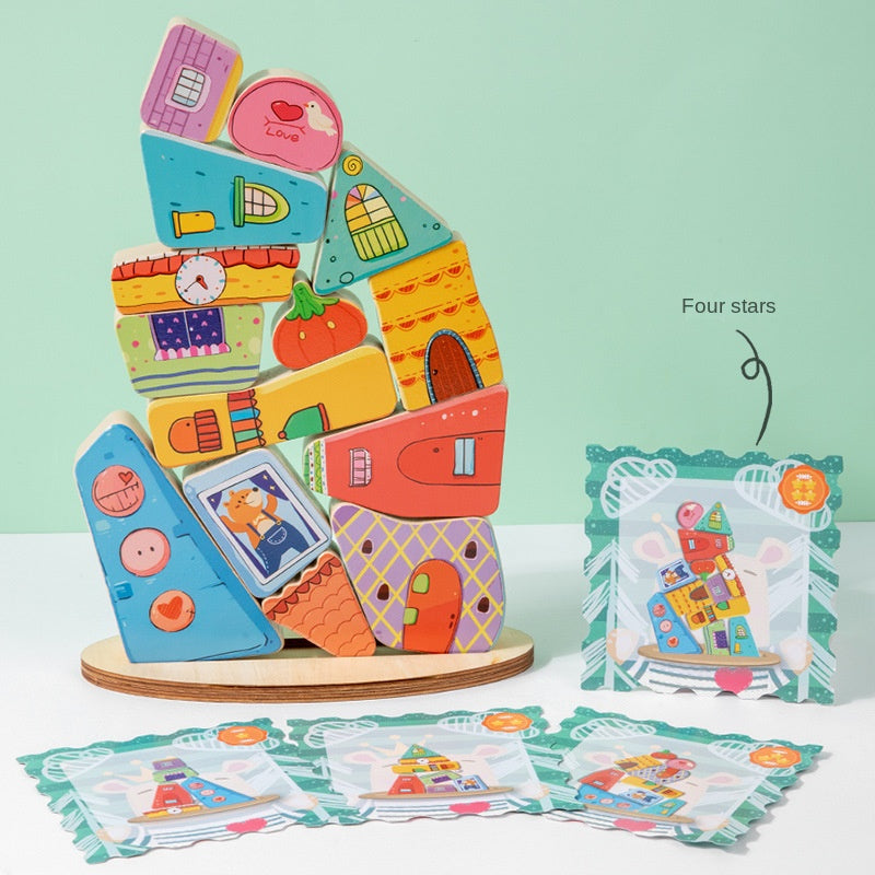 Wooden Balance Blocks for Early Learning & Fine-Motor