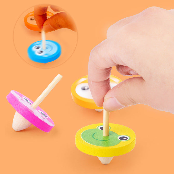 Wooden Spinning Tops for Fine-Motor Skills and Play