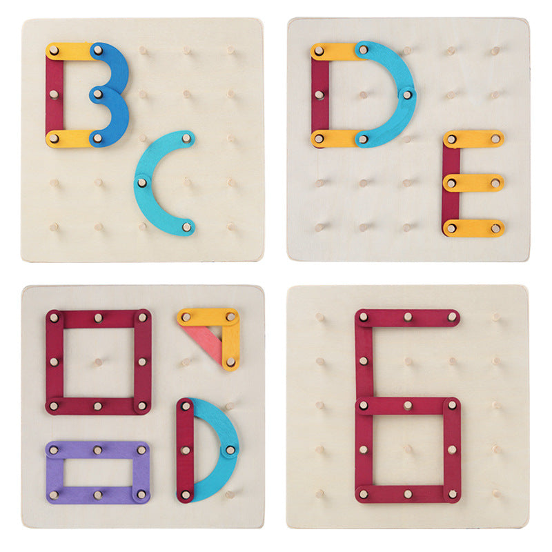 Wooden Letter & Number Puzzle Board for Early Learning
