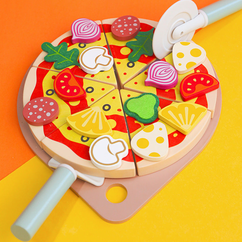 Wooden Pizza Play Kitchen Set for Imaginative Learning