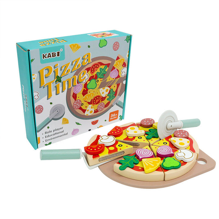 Wooden Pizza Play Kitchen Set for Imaginative Learning
