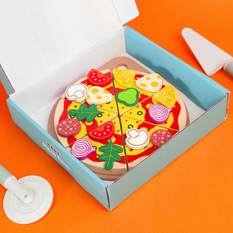 Wooden Pizza Play Kitchen Set for Imaginative Learning