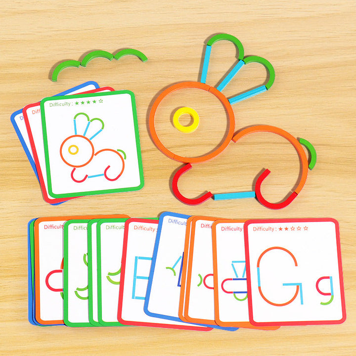 Wooden Puzzle Toy for Creative Shape-Building Play