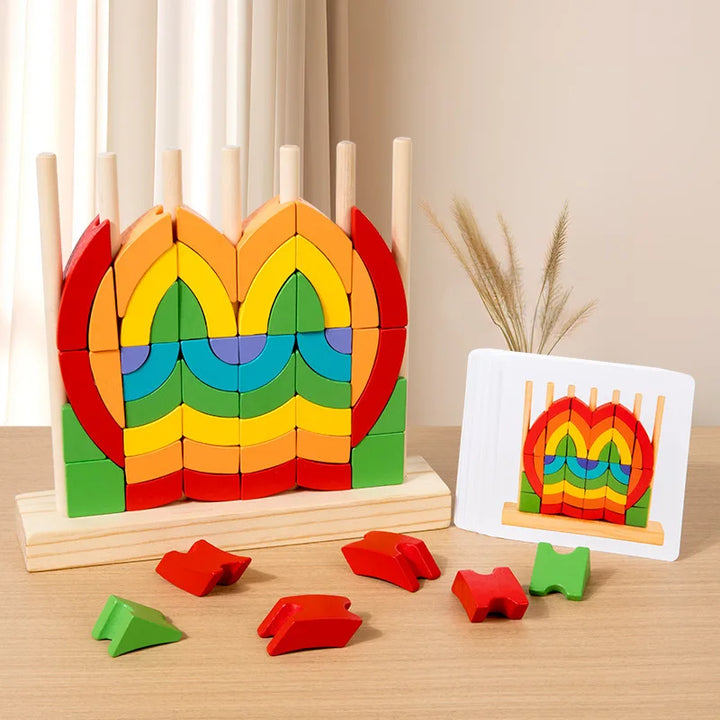 Wooden Pattern Blocks for Kids | Screen-Free Learning