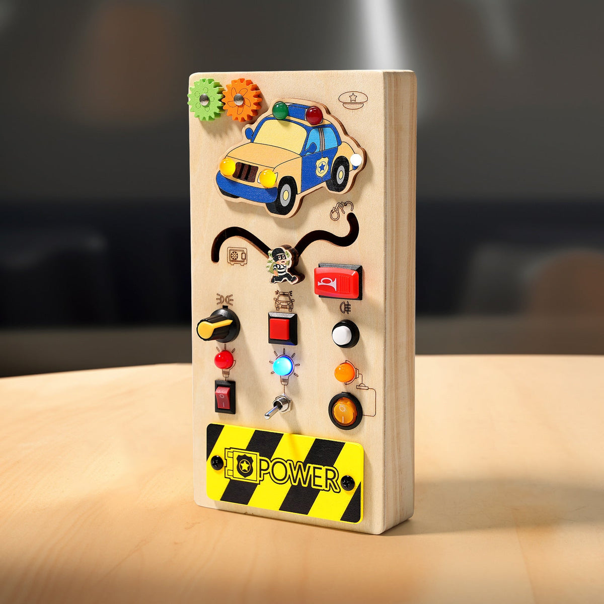 Wooden Busy Board Toy for Screen-Free Early Learning