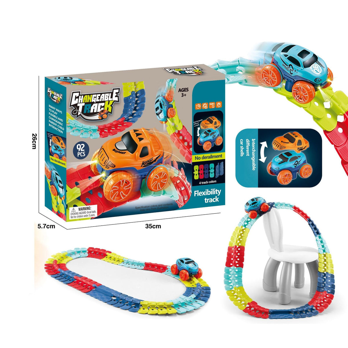 138-Piece DIY Flexible Track Building Set for Kids
