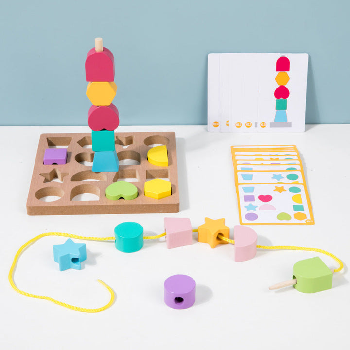 Wooden Shape Sorting Puzzle for Screen-Free Learning