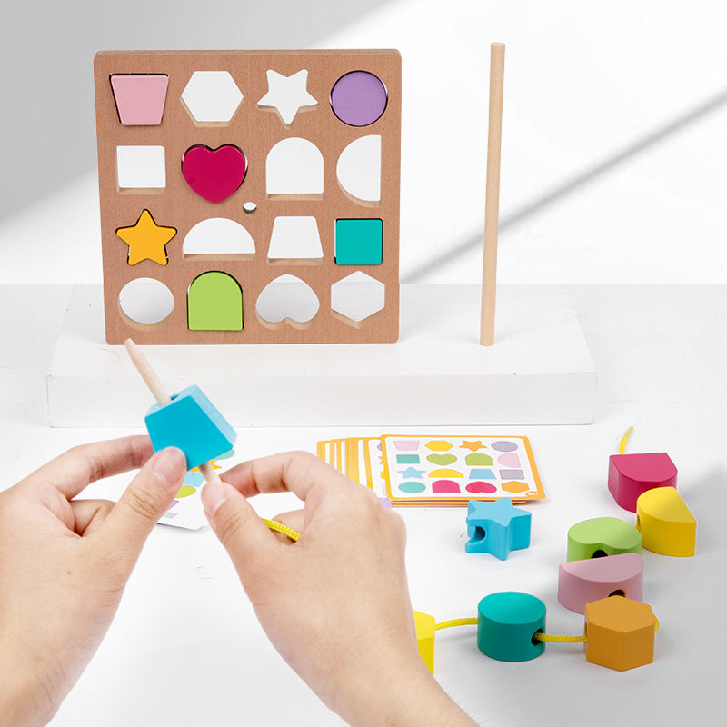 Wooden Shape Sorting Puzzle for Screen-Free Learning