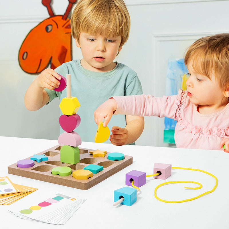 Wooden Shape Sorting Puzzle for Screen-Free Learning
