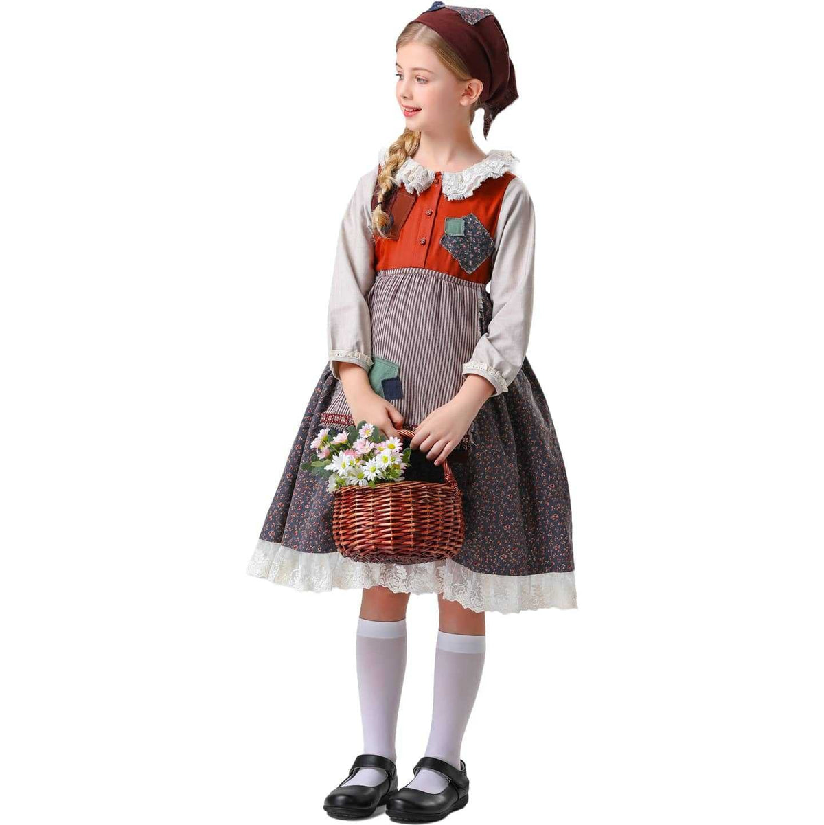 Girls' Floral Halloween Costume Dress With Storybook Charm