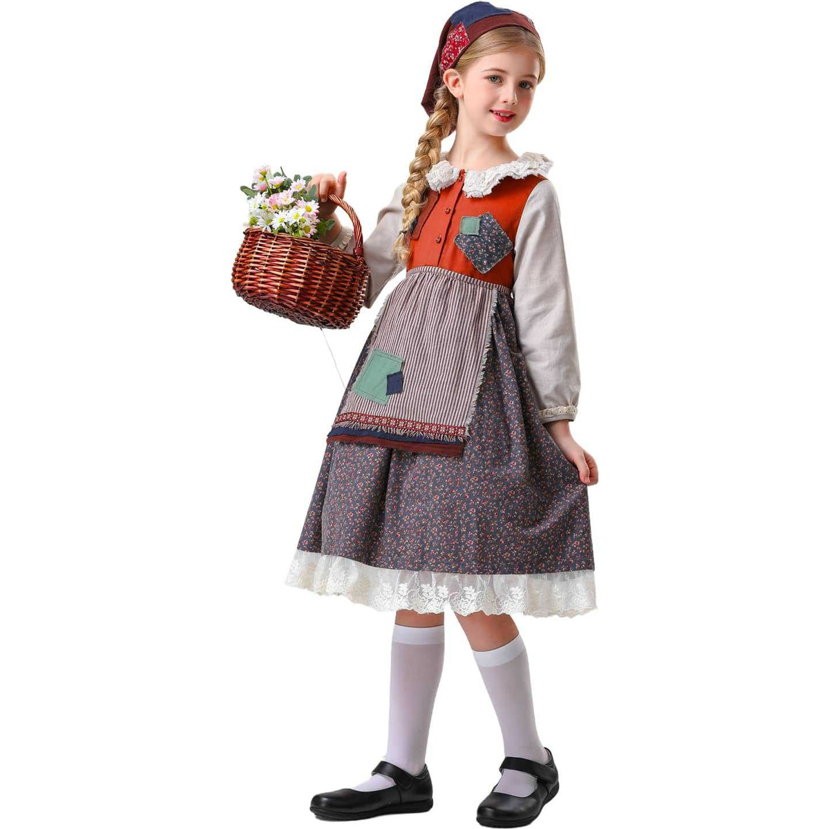 Girls' Floral Halloween Costume Dress With Storybook Charm