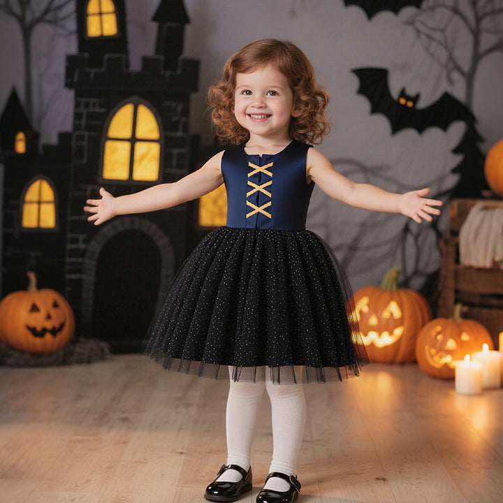 Girls Halloween Costume Dress With Twirl-Ready Tulle