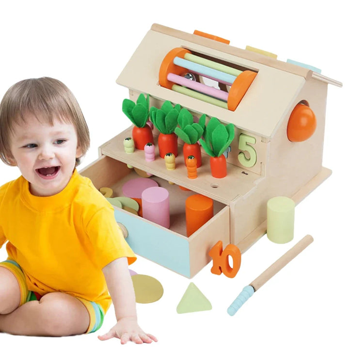 Wooden Activity Box for Toddler Color & Shape Learning