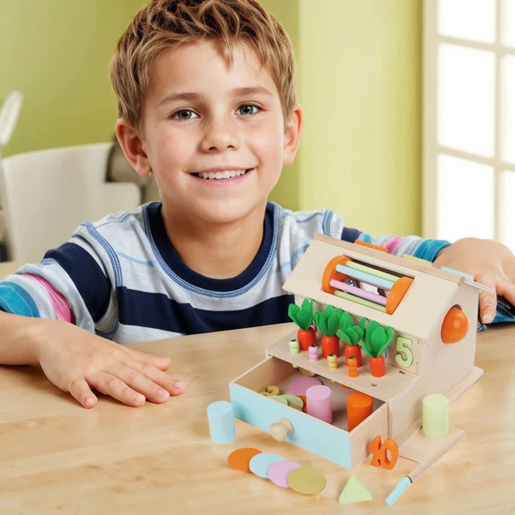 Wooden Activity Box for Toddler Color & Shape Learning