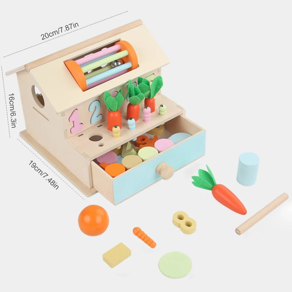 Wooden Activity Box for Toddler Color & Shape Learning