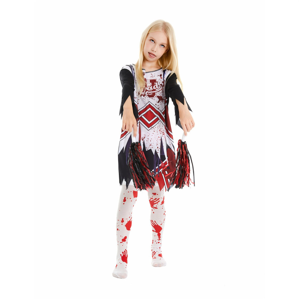 Zombie Cheerleader Costume Dress for Girls Halloween