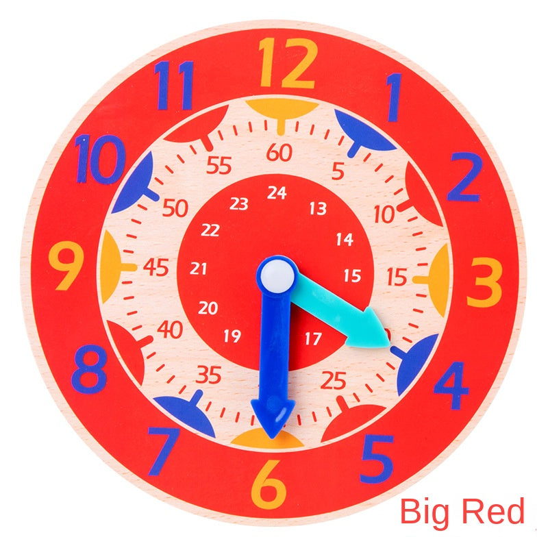 Children's Wooden Learning Clock Toy for Telling Time