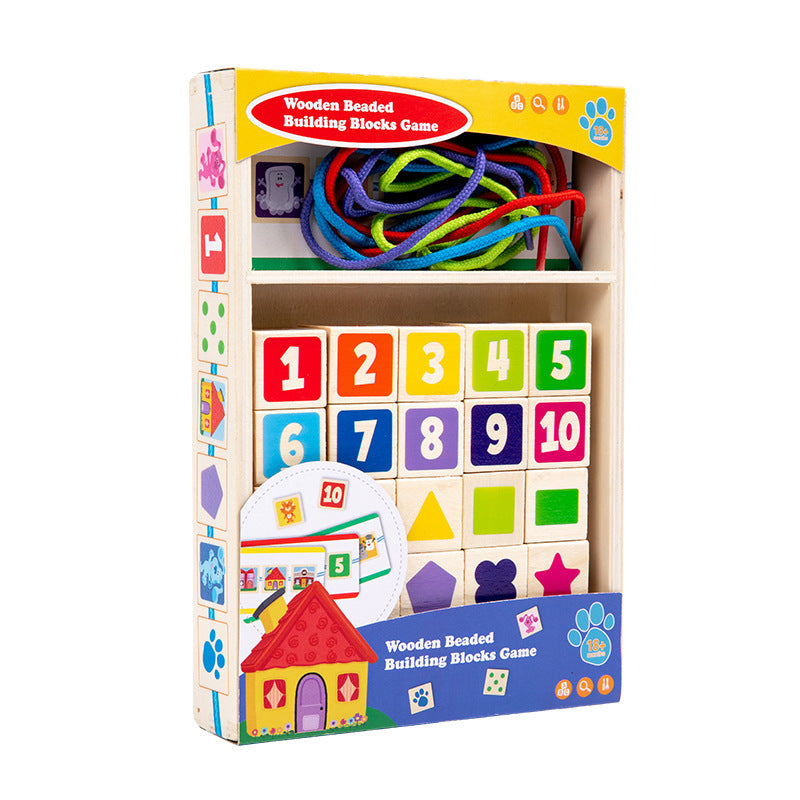 Wooden Bead Threading Toy for Preschool Skill Building