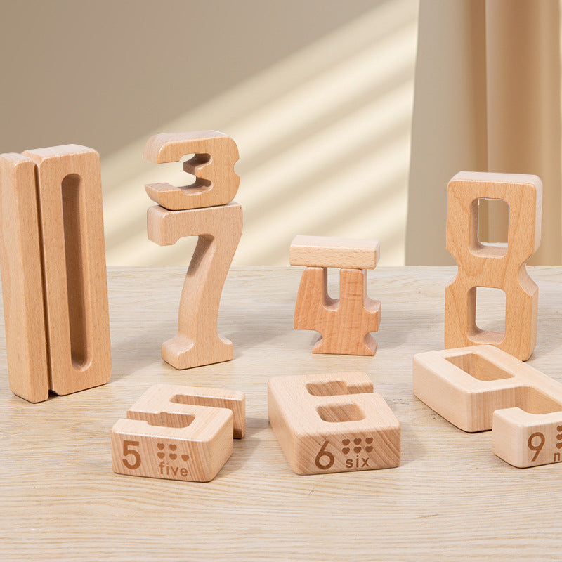 Montessori Wooden Number Blocks for Hands-On Math Play