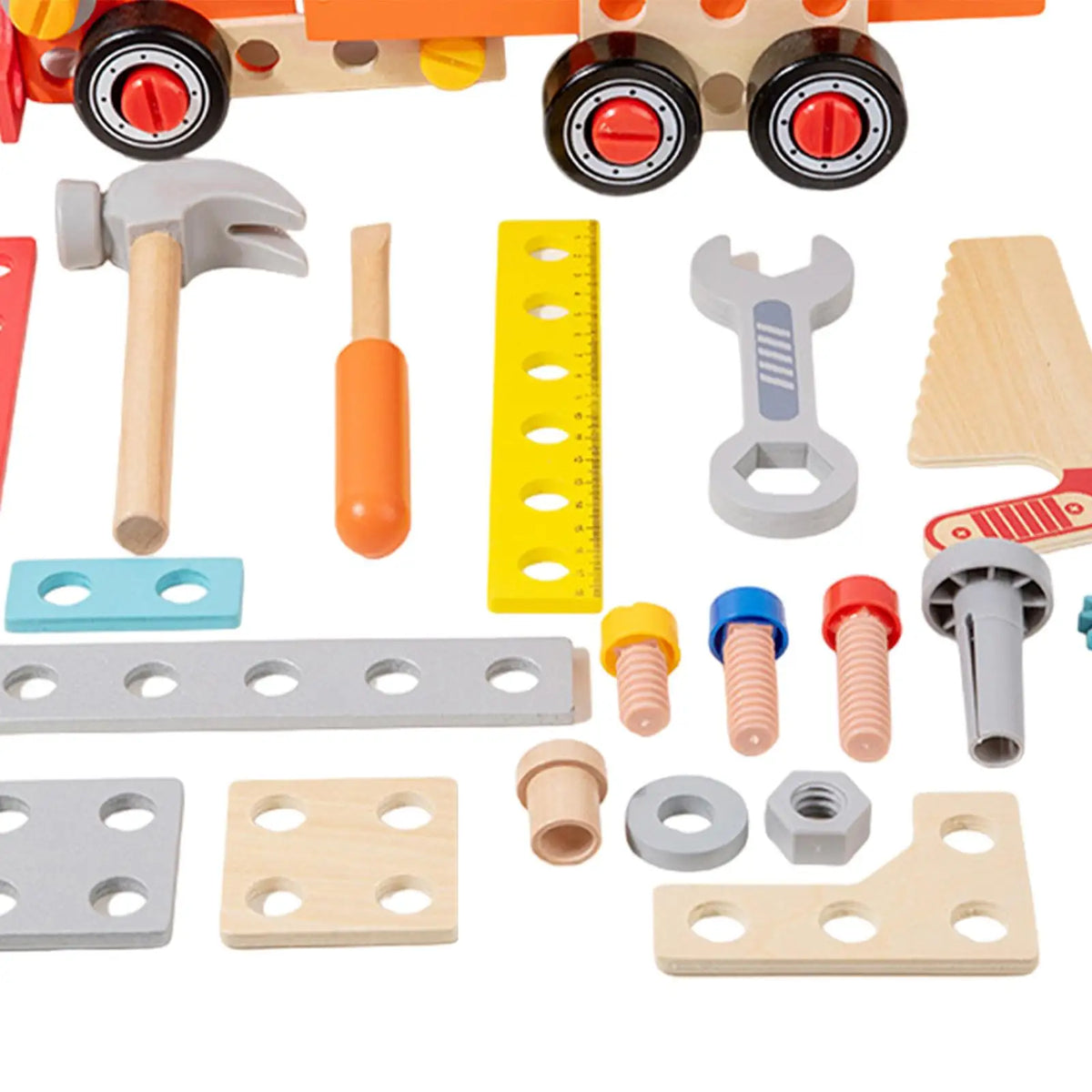 Wooden Tool Truck Set for Screen-Free Building Play