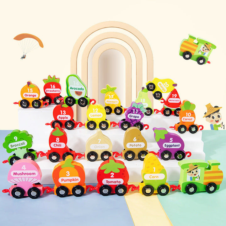 21-Piece Wooden Number Train Toy for Early Learning