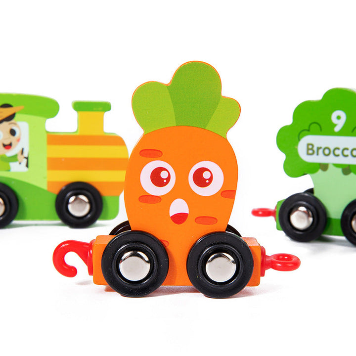 21-Piece Wooden Number Train Toy for Early Learning