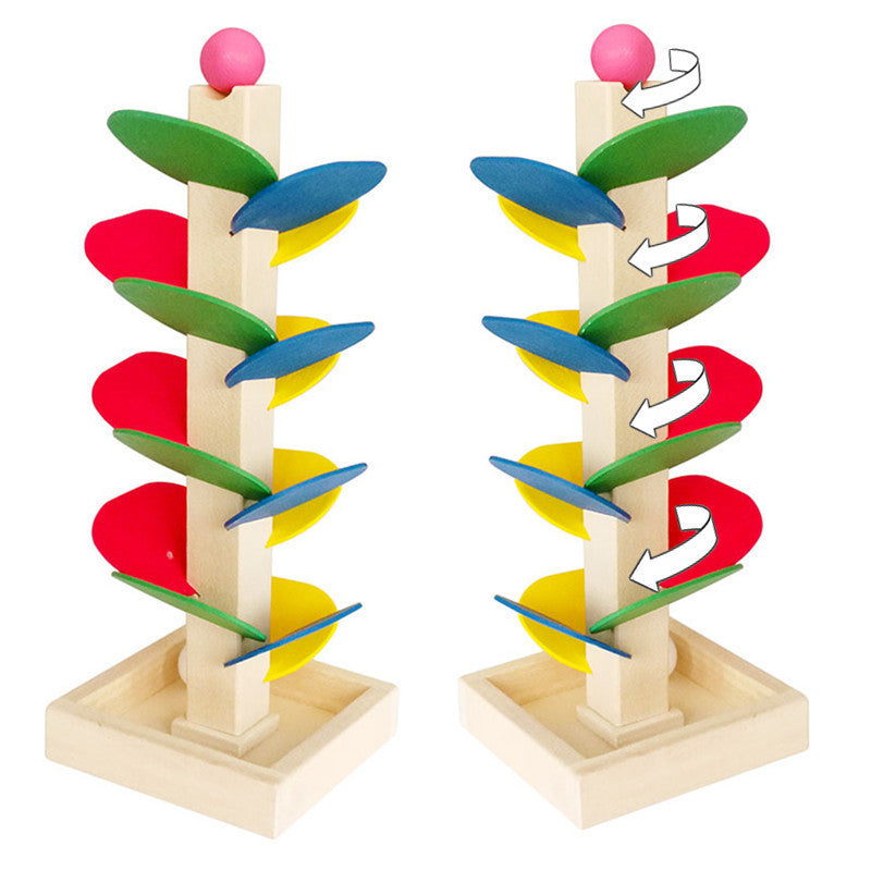 Wooden Rolling Ball Tower Toy for Hands-On Learning Play