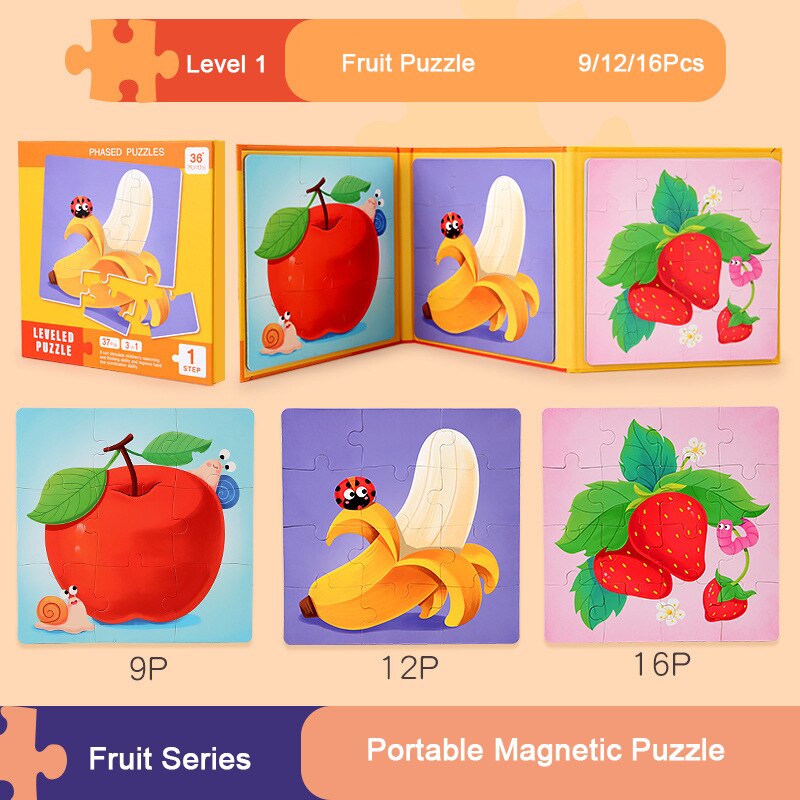 Progressive Magnetic Puzzle Set for Kids Ages 3-6