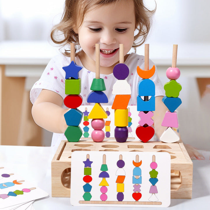 Wooden Shape Matching Puzzle for Screen-Free Learning