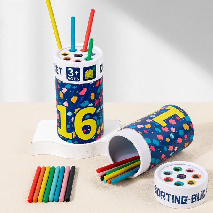 Color Sorting Bucket Toy for Toddler Fine Motor Play